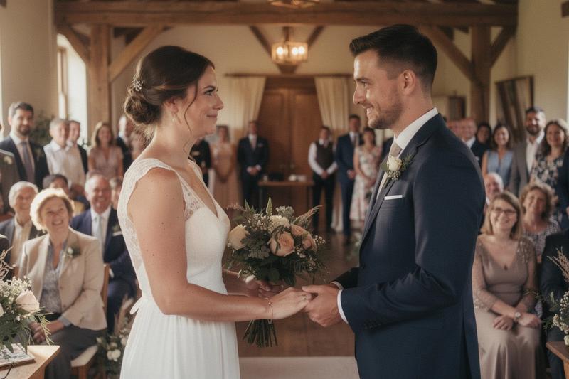 Wedding ceremony moment with soft depth of field